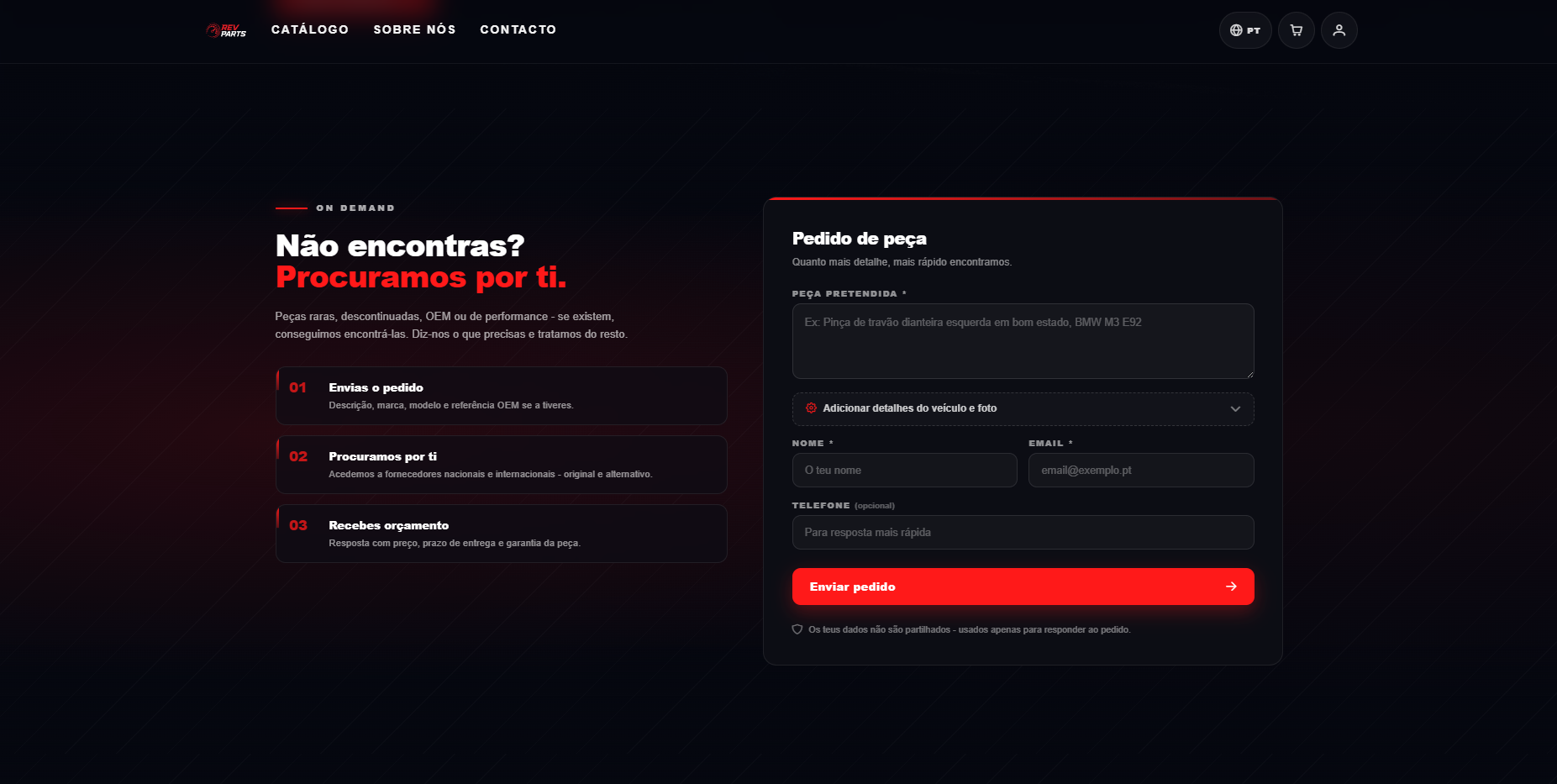 RevParts On Demand - pedido de peca
